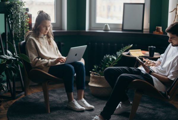 two people working from home