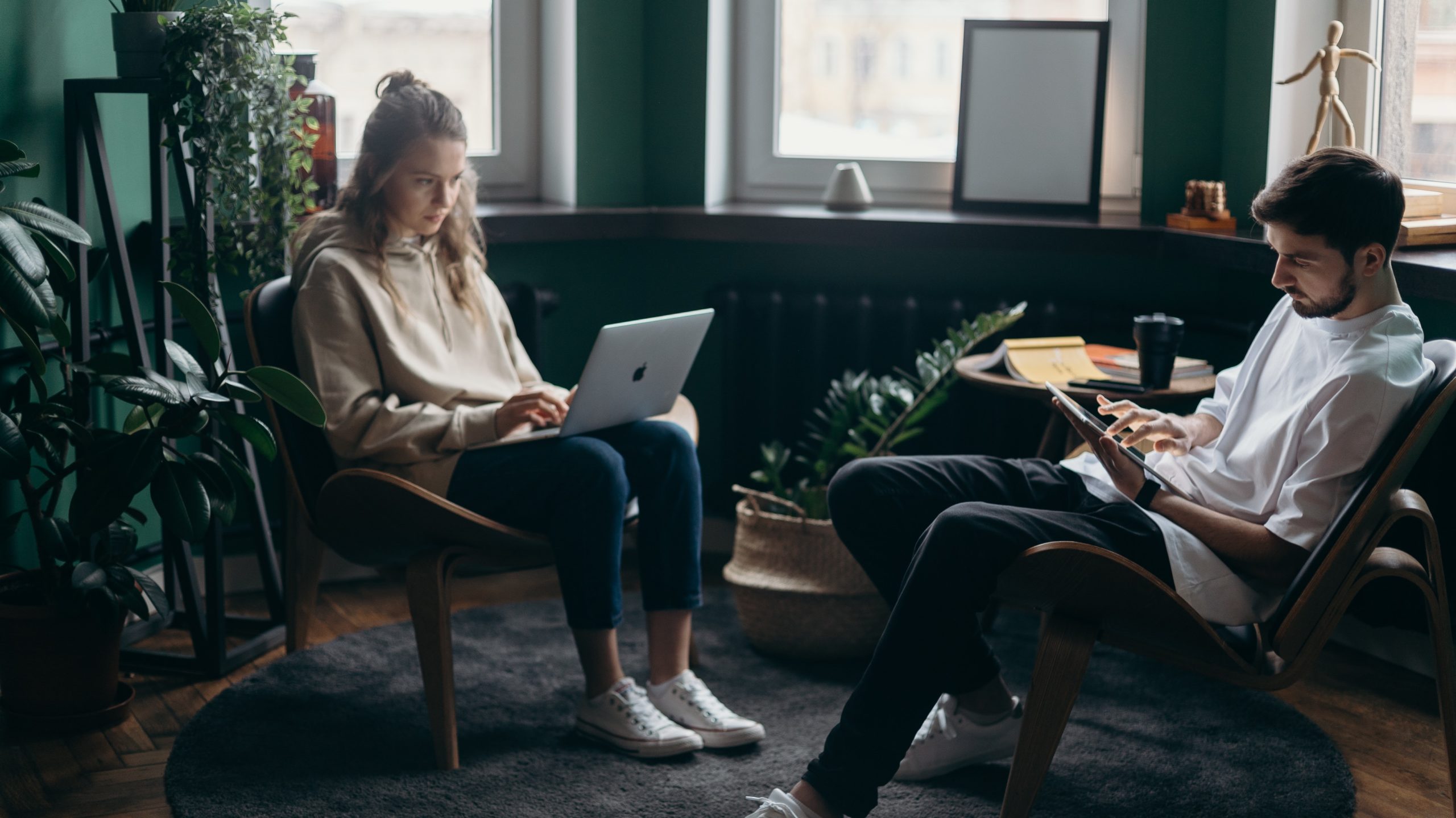 two people working from home